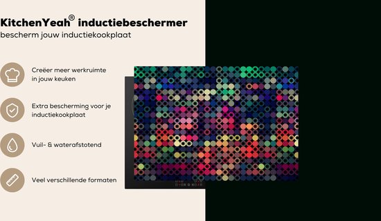 KitchenYeah® Inductie beschermer 75x52 cm - Sterren - Regenboog - Stippen - Geometrie - Design - Kookplaataccessoires - Afdekplaat voor kookplaat - Inductiebeschermer - Inductiemat - Inductieplaat mat