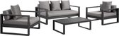 Salon de jardin MYLIA MOLOKAI en aluminium : Canapé 3 places, 2 fauteuils, table basse L 165 cm x H 60,5 cm x P 90 cm