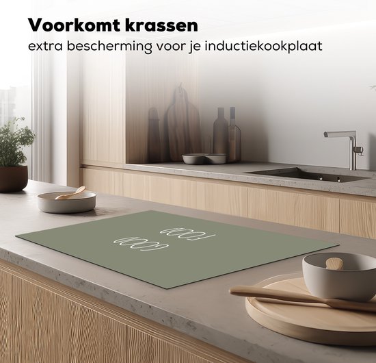 KitchenYeah® Inductie beschermer 77x51 cm - Quotes - Spreuken - Good food - Keuken - Kookplaataccessoires - Afdekplaat voor kookplaat - Inductiebeschermer - Inductiemat - Inductieplaat mat