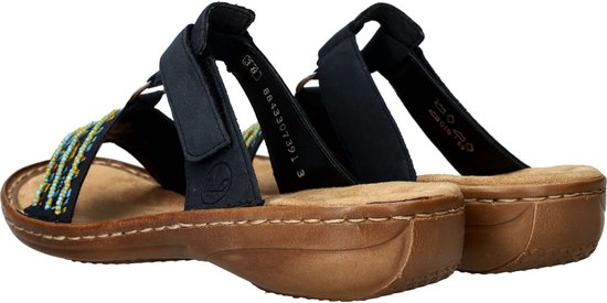 Rieker Femme 60871 Mules Beiges Confortables Avec Velcro - Chaussures Légères Pour Quotidien