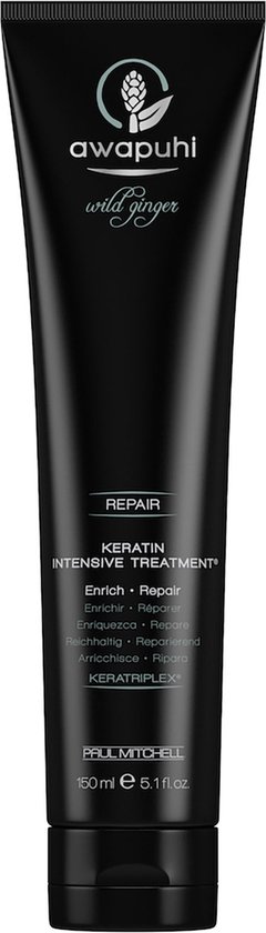 Zwarte tube Paul Mitchell Awapuhi Wild Ginger Keratin Intensive Treatment 150ml.