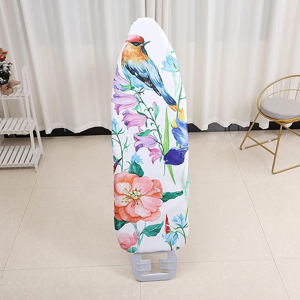 Goedkoopste Strijkplankovertrek, strijkplankovertrek, extra dikke klassieke katoenen hoes met elastisch elastiek, extra stoomdoorlatende strijkplankovertrek voor stoomstrijkijzer, 140 x 50 cm (stijl D