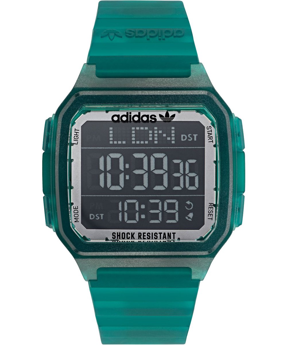 Adidas Originals Street Digital One GMT AOST22048 Horloge - Kunststof - Groen - Ø 43.5 mm