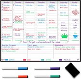 Magnetische Weekplanner Whiteboard voor Koelkast - A3+ Formaat met Uitwisbare Markers - Organiseer je Leven, Verminder Stress met Familieplanner, Maaltijdplanner en Takenlijst - Flexibel en Makkelijk Schoon te Maken