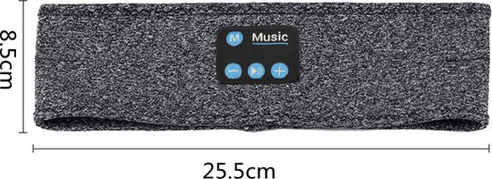 2-in-1 Draadloze Bluetooth Hoofdband & Slaapmasker voor Ongeëvenaarde Muziek & Comfort -Zweetbestendig - Perfecte Pasvorm - Grijs - Merkloos