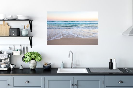 Stickers muraux - Plage - Mer - Pastel - 90x60 cm - Feuille adhésive