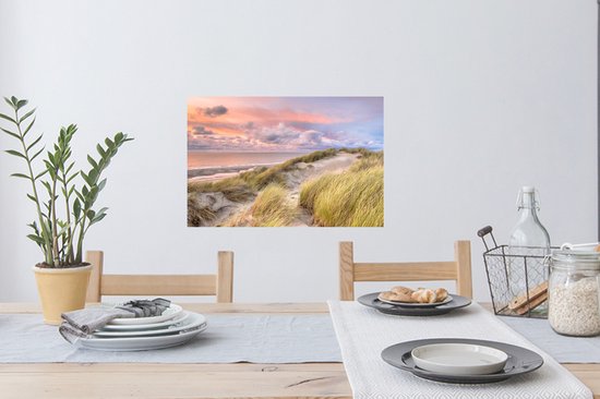 Stickers Stickers muraux - Plage - Mer - Dune - Coucher de soleil - 60x40 cm - Film adhésif