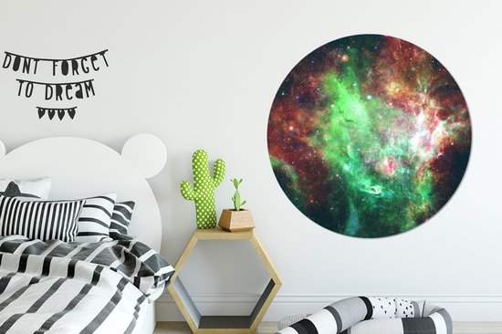WallCircle - Cercle mural ⌀ 150 - Espace - Rouge - Vert - Tableaux ronds salon - Assiette murale ronde - Décoration murale cercle - Décoration chambre intérieur - Décoration murale cercle mural - Accessoires de maison