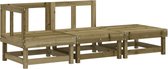 vidaXL - 3-delige - Loungeset - geïmpregneerd - grenenhout