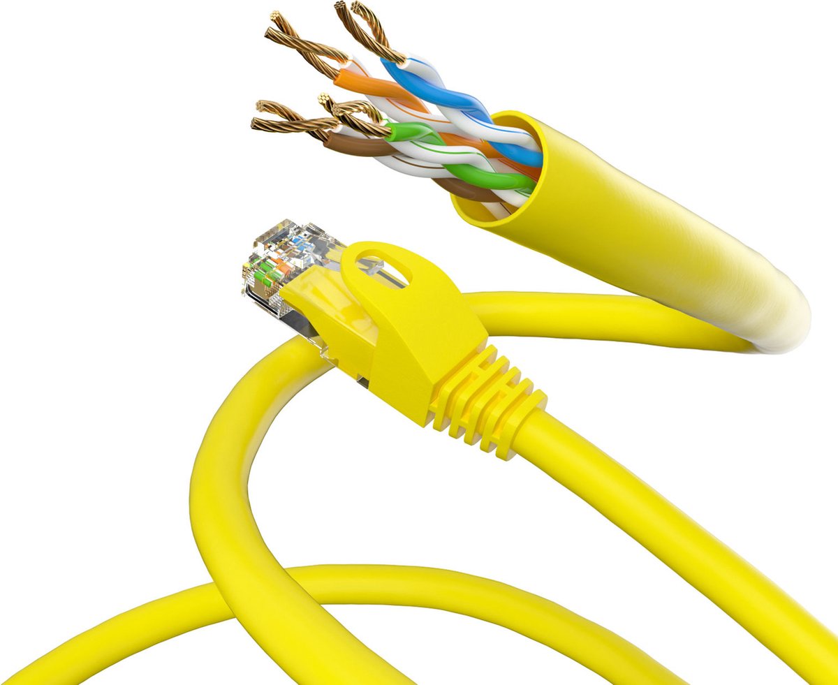 Wentronic CAT6 Netwerkkabel - RJ45 - Geel - 5 m
