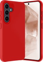 Coque Compatible avec Samsung A55 Coque Siliconen Cover Case - Coque Compatible avec Samsung Galaxy A55 Cover Back Case - Rouge