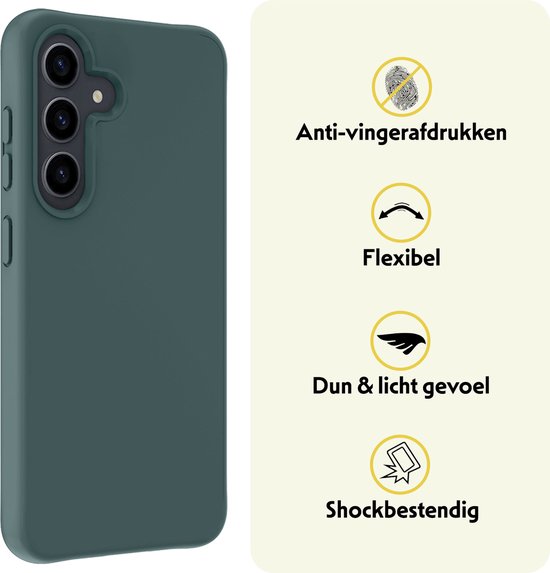 Coque vert foncé, anti-traces, flexible, fine, légère, résistante aux chocs.