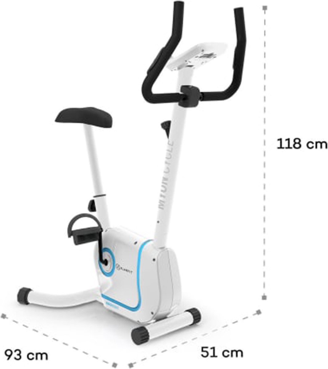 Afbeelding 3 van Klarfit Myon Cycle hometrainer - Fitness fiets - 8 standen - Cardio bike met trainingscomputer - Magnetisch remsysteem - 12kg vliegwielmassa - SmartCardio Studio met tablethouder en Kinomap-app