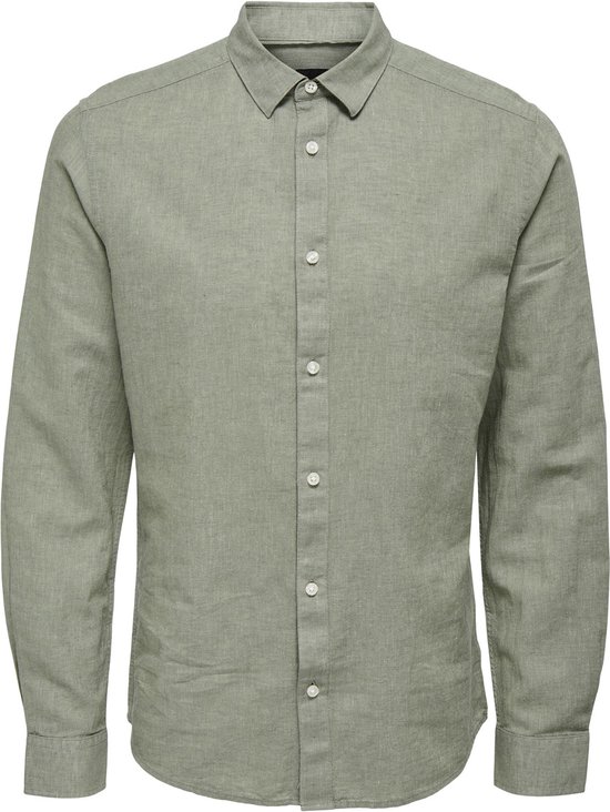 Only & Sons Chemise Onscaiden Ls Solid Linen Shirt Noos 22012321 Swamp Men Size - M