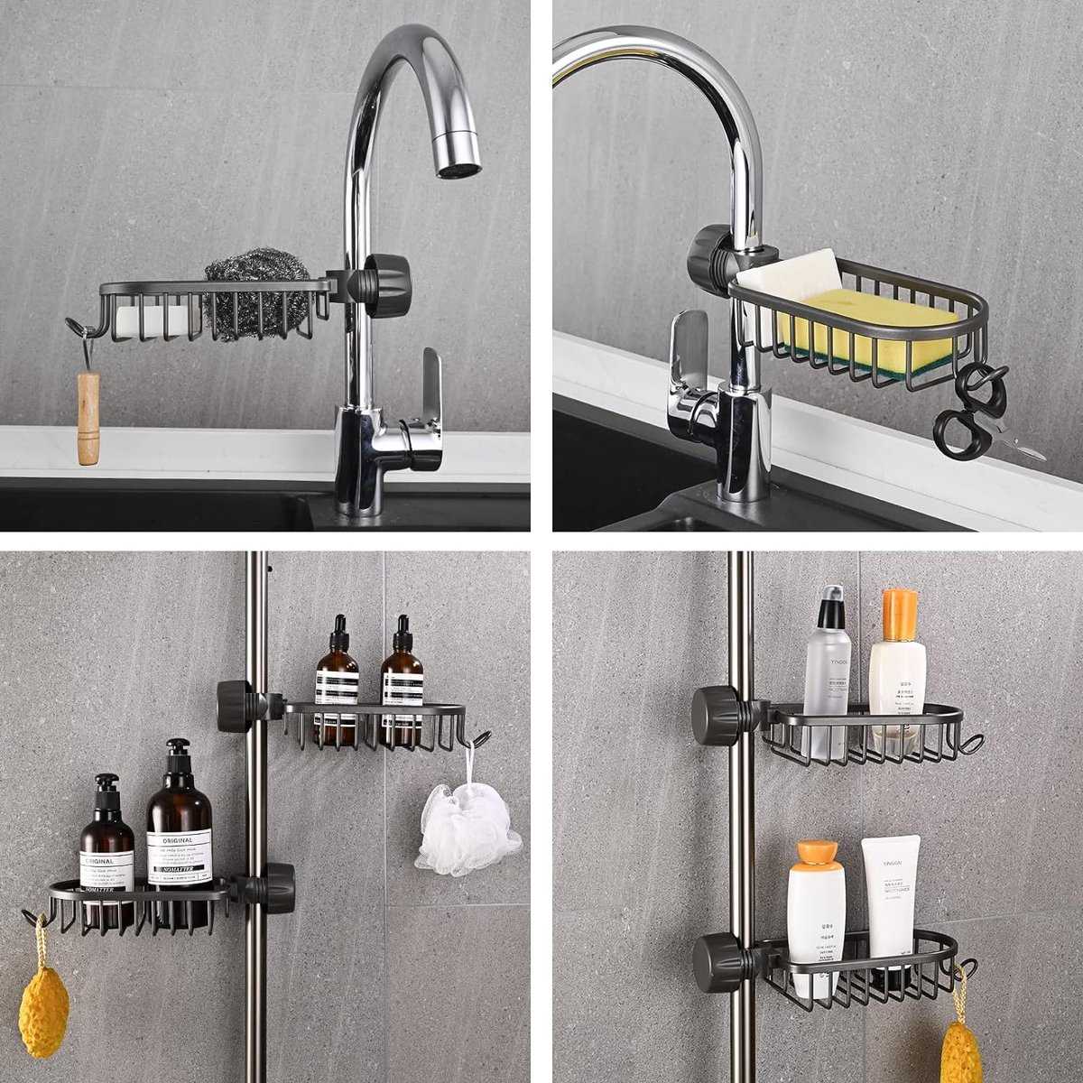 Étagère De Douche à Ventouse Transparente 32x9 Cm - Support Sans Perçage Pour Gel Douche, Shampoing, Cuisine