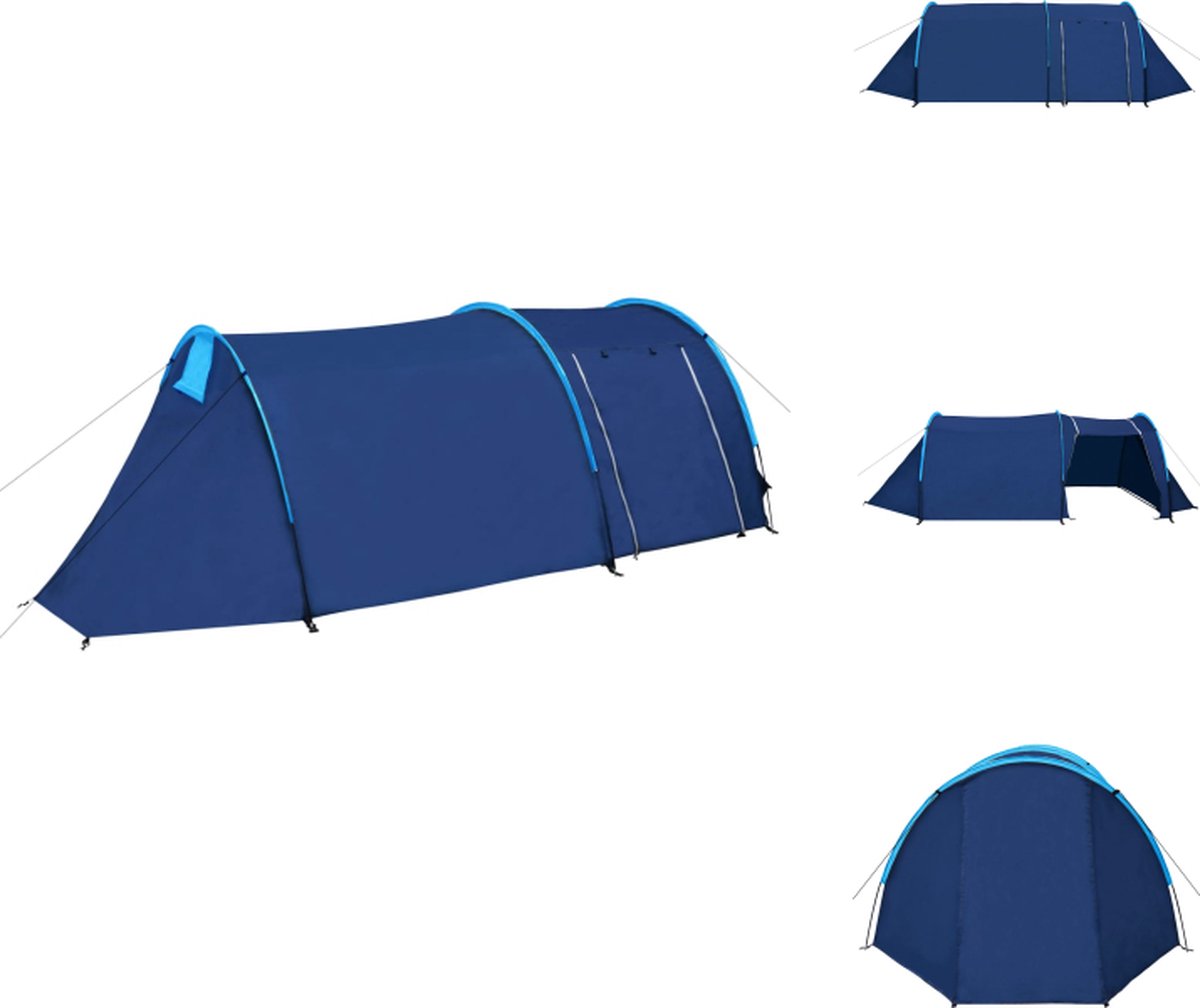 vidaXL Tent 4-Persoons - Marineblauw/Lichtblauw - 395x180x110cm - Tent