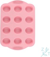ZijTak - Mini muffin bakvorm 12st - Cupcakevorm - Anti-kleef - Siliconen - roze