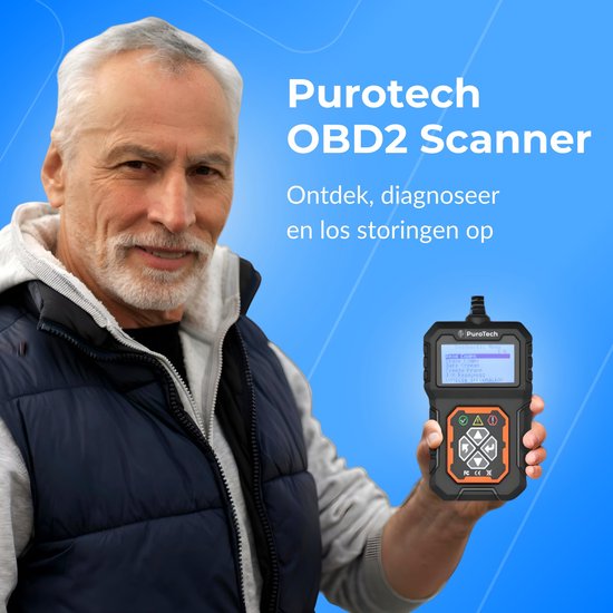PuroTech OBD2 Scanner - OBD - Diagnosecomputer - Storing Verwijderen - Uitleesapparatuur – Auto Accessoires - Auto Uitlezen - Diagnose apparatuur voor auto's - Motorstoring - Nederlandse Handleiding - PuroTech