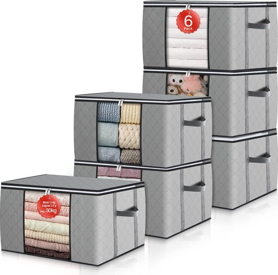 Transparante opbergzakken - 60L - Opvouwbare opbergdoos - Onder het bed
