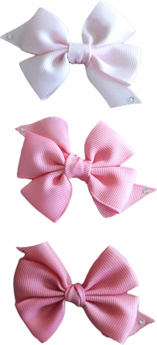 Haarspeldjes Meisje met Strik - Setje Haarspeldjes - Roze & Oudroze - Haaraccessoires Kinderen