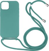 Hoesje geschikt voor iPhone SE 2020 - Backcover - Koord - Softcase - Flexibel - TPU - Mintgroen