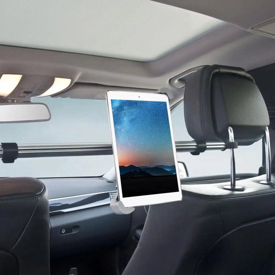 Support de tablette - Appui-tête de voiture - Support de tablette pour siège arrière de voiture - Universel - Extensible - 7 à 10,5 pouces - Aluminium