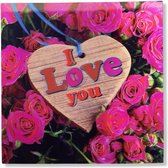 Luxe Valentijn 3D effect Wenskaart - I love you forever and ever - 16x16cm