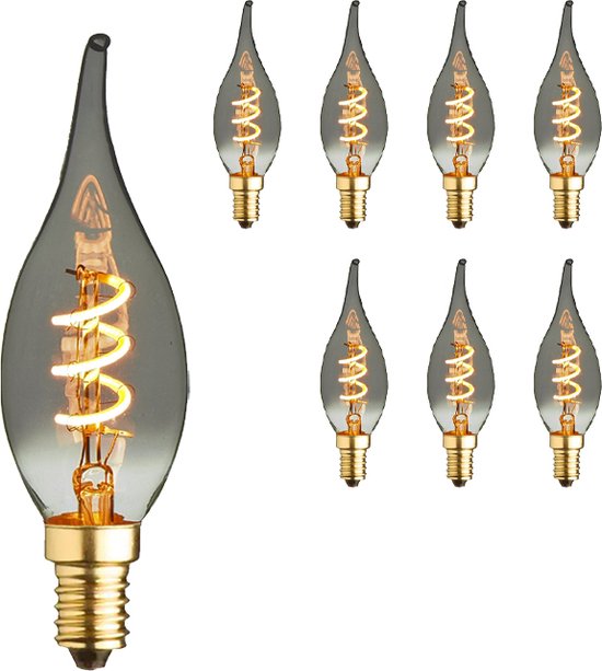 E14 LED lamp - 8-pack - Kaarslamp - 1.2W - 2200K extra warm