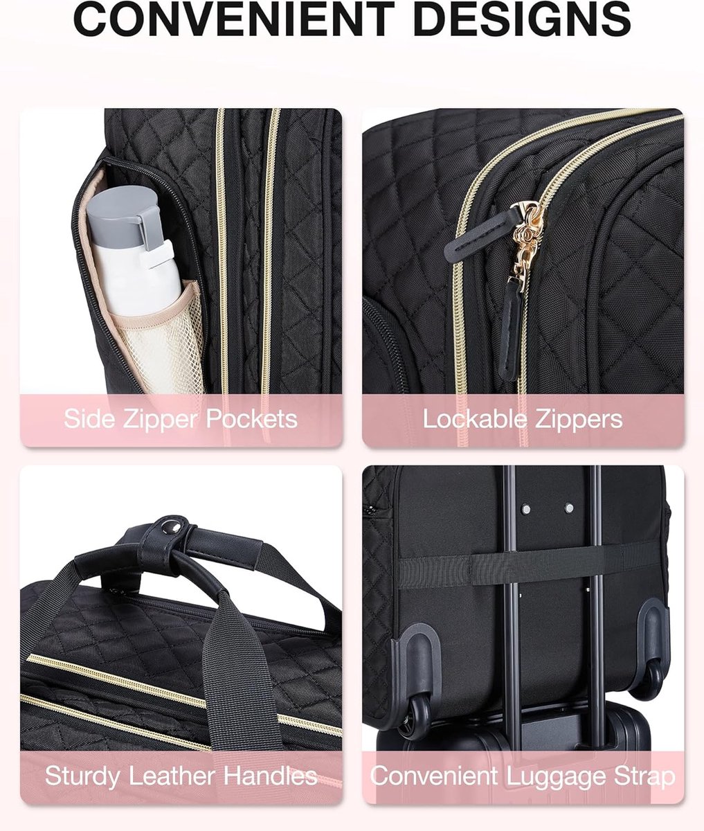 VANKEAN Rollende laptoptas voor dames met wielen, 15,6 inch rollende