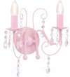 Wandlamp met kralen 2 x E14 roze