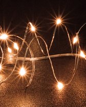 Kaarslicht Glow String Lights by Aira - Draadverlichting lichtsnoer met 20 LED lampjes op batterij 200cm - Lampensnoer kerstverlichting - Fairy Lights - DIY kostuum kleding carnavals verlichting - sfeer batterijverlichting slinger - feest partylights