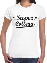 Super collega t-shirt wit voor dames - wit super collega cadeaushirt - kado shirt voor eem collegas S