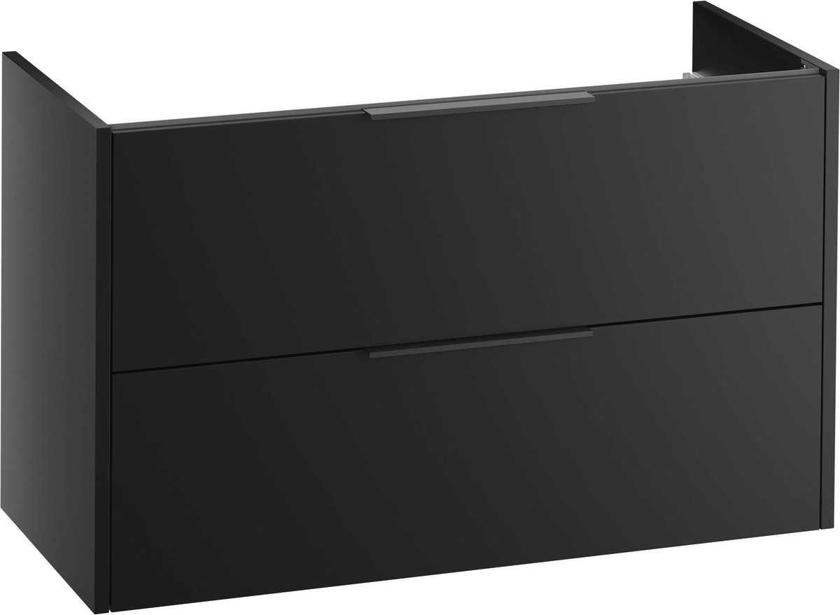 Saqu Lima Wastafel Onderkast 100x45x60 cm Zwart Badkamerkast Wastafelmeubel zonder Uitsparing