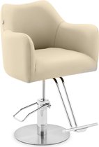 fauteuil de barbier physa avec repose-pieds - 880 - 1030 mm - 200 kg - Beige, Argent