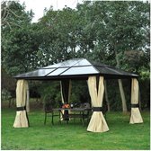 Luxe Pavilion Garden Pavilion Aluminium Tent Garden Tent met licht -permeabele pc dak 430 x 360 x 280 cm