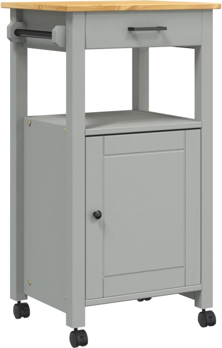vidaXL - Keukentrolley - MONZA - 48x40x88,5 - cm - massief - grenenhout
