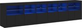 vidaXL - Dressoir - met - LED-verlichting - 283x37x67 - cm - zwart