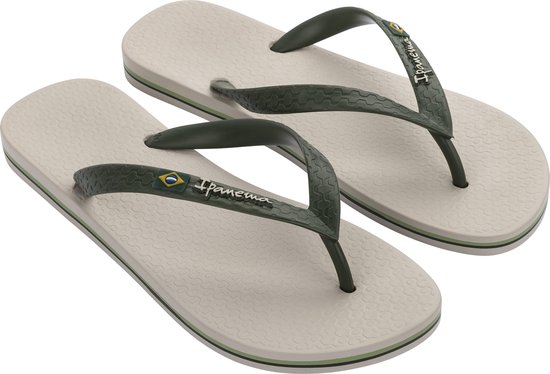 Ipanema Classic Brasil Slippers Homme - Beige/Vert - Taille 39/40