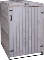 Afvalemmerbox XL 1-bins/2-bins MCW-H74, afvalemmerbox, uitbreidbaar 126x80x98cm hout MVG ~ antracietgrijs