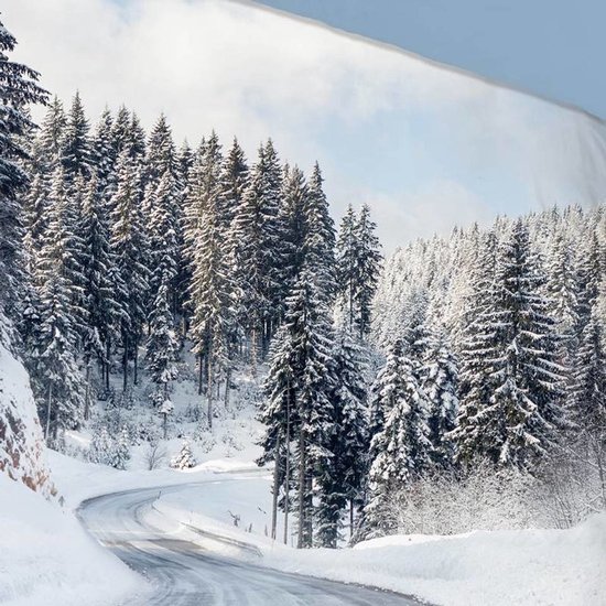 Good Morning Snowy Road - Flanelle - Housse de couette - Simple - 140x200 / 220 cm - Multi