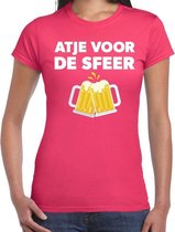 Atje voor de sfeer feest t-shirt roze voor dames - kroeg / feestje shirt maat 2XL