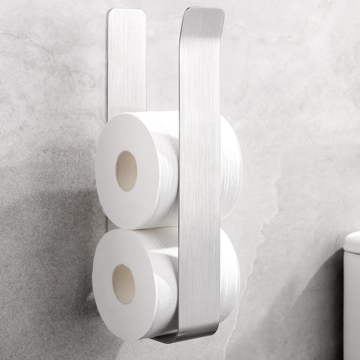 Thijox - Papieren houder WC-rolhouder muur toiletpapierrolhouder roestvrij staal zelfklevend zilver met eenvoudig schoon te maken design