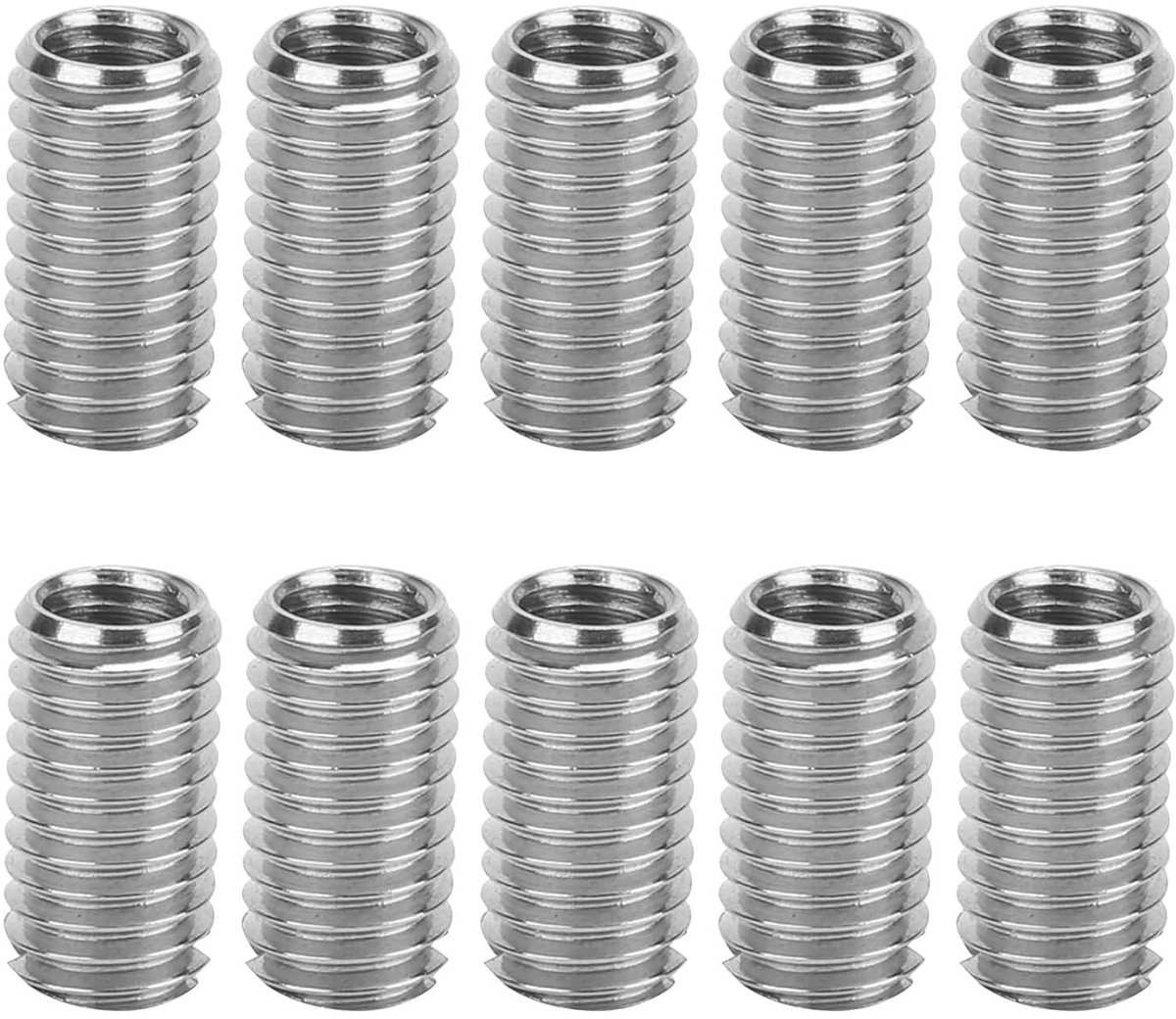 Draadreparatieset van RVS, 10 Stuks M8 naar M6 Zelftappende Socket Reducers, Binnen Draad Reparatie Inserts voor Industrie en Doe-Het-Zelf Projecten