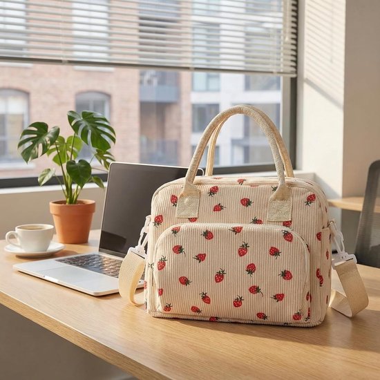 Lunchtas Voor Dames - 12L Groot - Geïsoleerd Met Verstelbare Schouderriem - Voor Werk, School & Reizen — afbeelding 3