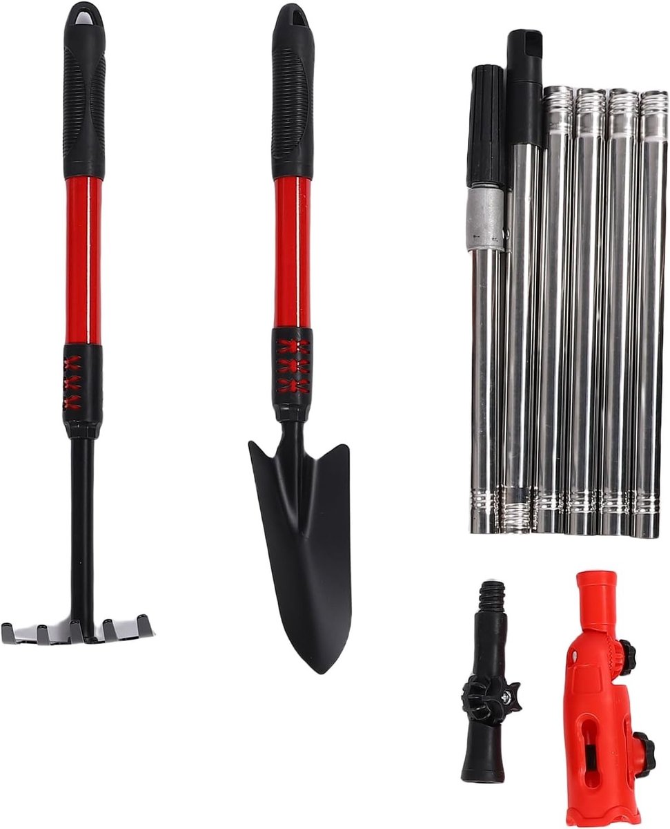 Goot Cleaner Hark en Schepgereedschap voor Bladeren en Puinverwijdering, Multi-hoek Gootreinigingsgereedschap met Uitbreidingspalen voor Effectieve Dakreiniging