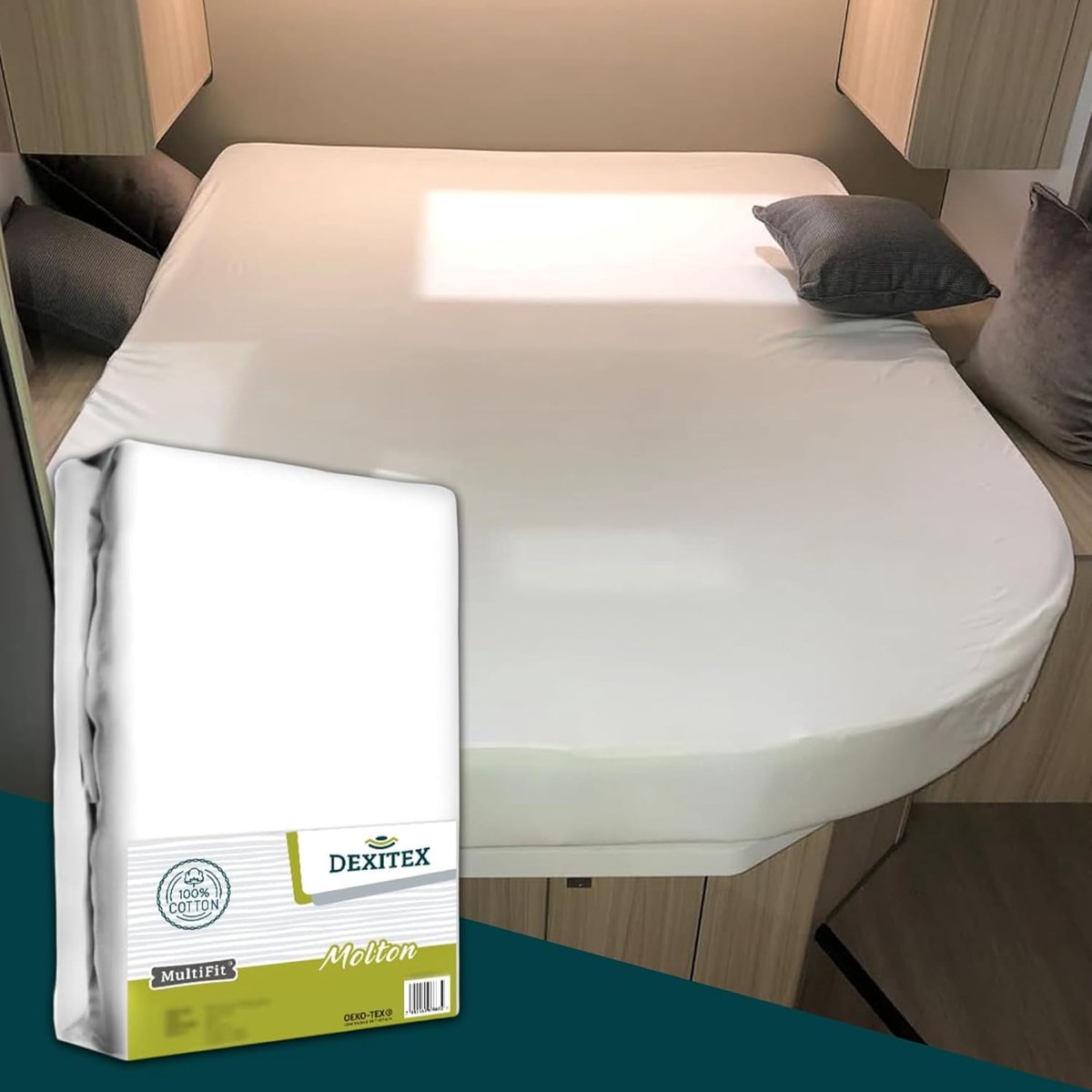 Thijox - Queen Size Molton Matrasbeschermer voor Queensbed (135-160cm x 210) - 100% Katoen, Oeko-TEX, Wit - Perfect voor Camper en Caravan