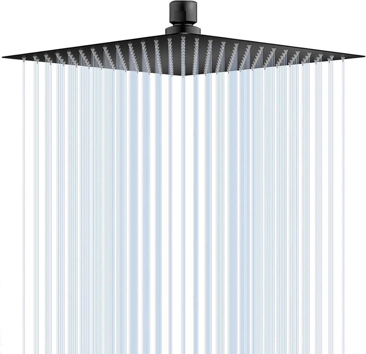 Thijox - Douchekop Regendouche 8 Inch Vierkante Douchekop Roestvrij Staal 304 Zelfreinigende Sproeiers Zwart 20 cm - Luxe Badkamer Accessoire
