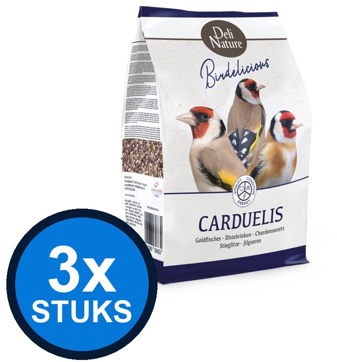 3x Deli Nature - Birdelicious carduelis distelvinken 2kg - Vogelvoer - 2 kg