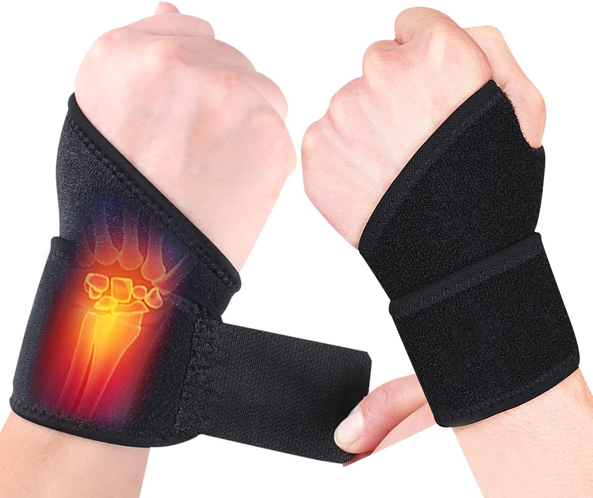 Thijox - Polsspalk 1 paar voor rechter- en linkerhand, polsband voor krachttraining, polsbescherming, polssteun, polsbanden voor dagelijkse training,