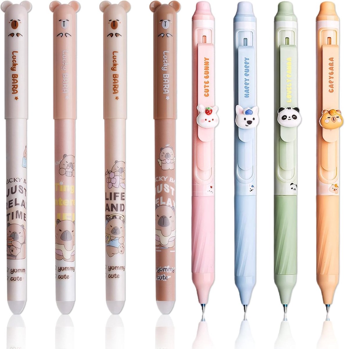 Thijox - Blauwe Rollerballpennen Uitwisbare Gelpen Set 8 Stuks 0.5mm Fijne Punt Lichtgewicht en Duurzaam voor School en Werk